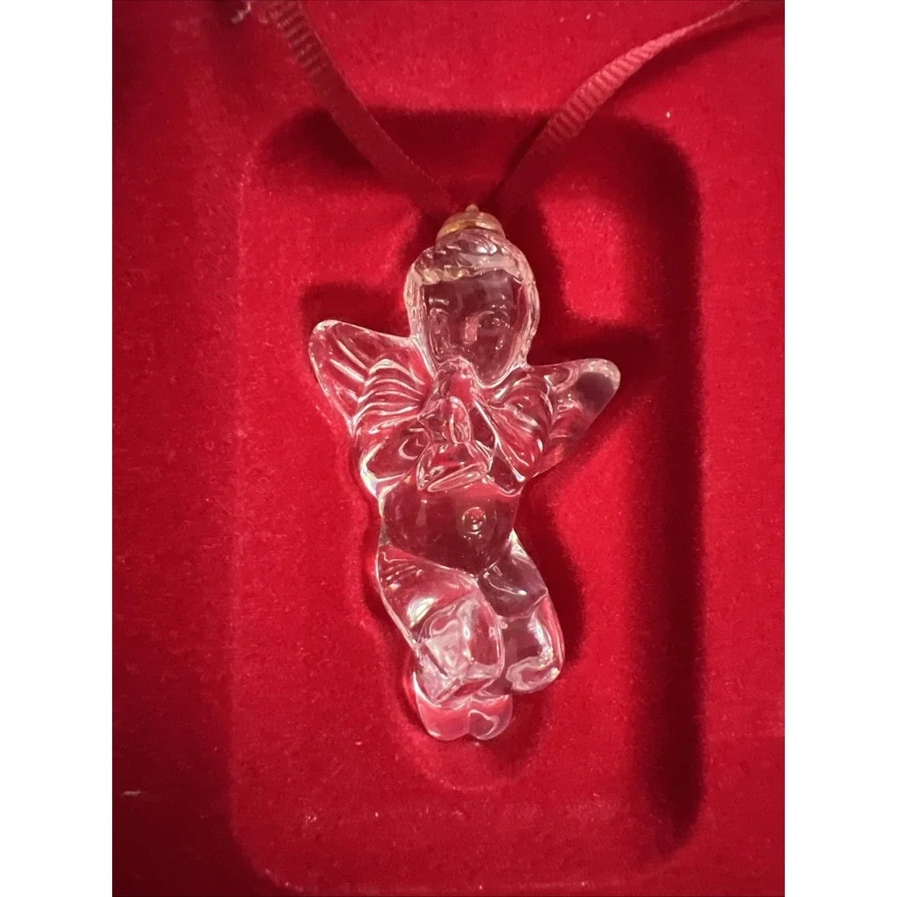 Waterford Crystal‎ Christmas Ornament Cherub Trumpet Holiday Angel Marquis Vtg